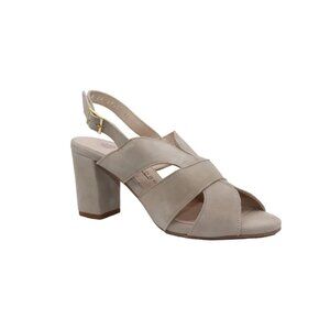 New Eric Michael Lark leather suede sandals pumps beige sz Eur 41 US 10-11 $159